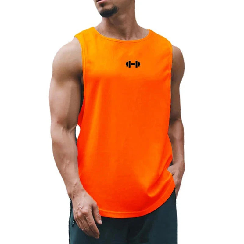 Summer Men's Gym Tank Top Fitness Training Clothing Quick-drying Loose Bodybuilding Sleeveless Shirt Men Fashion Basketball Vest exovai.com