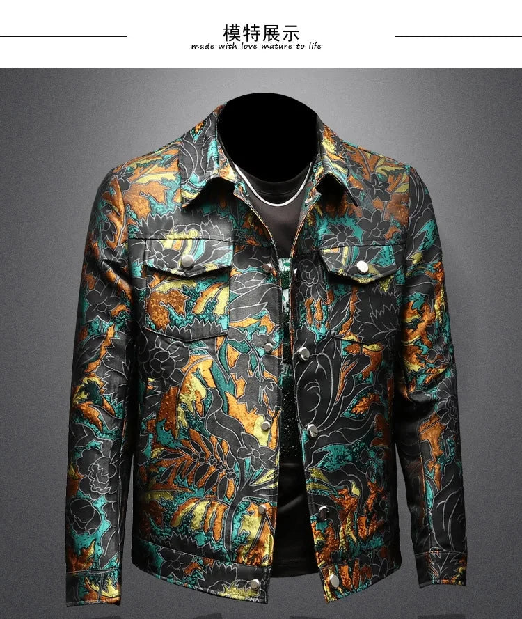 High Quality Jacquard Jacket Men Luxury Embroidery Bomber Jacket Fashion Casual Business Outwear Coats Men Clothing 2025 Spring exovai.com