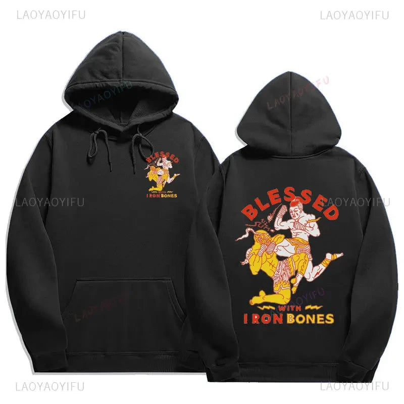 Muay Thai The Fist of King - Thailand Martial Art Pullover Hoodie Men Wai Kru Thailand Men Casual Pullovers 2024 New Style Tops exovai.com
