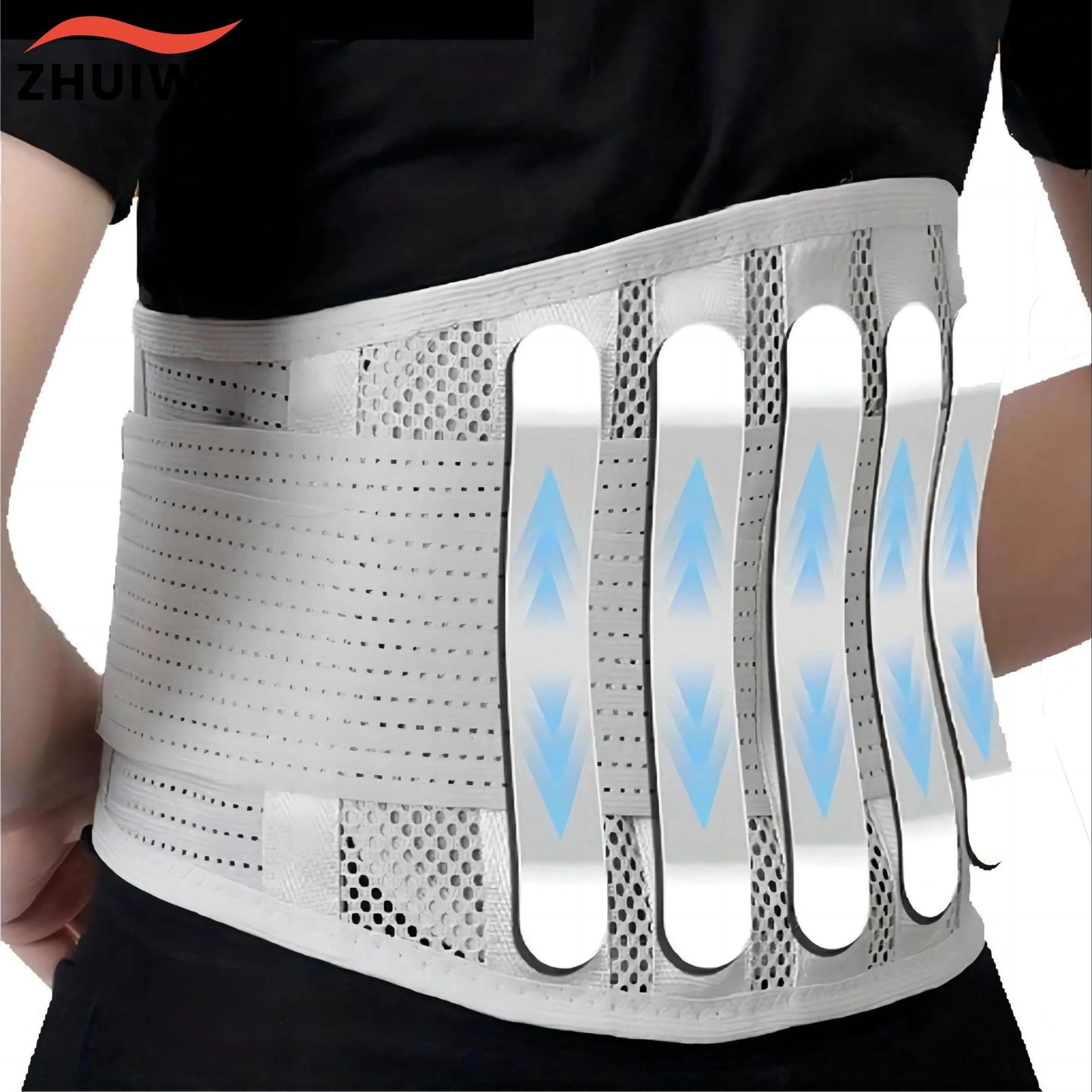 Breathable Lumbar Support Belt With 5 Reinforced Support Plates,Adjustable Back Brace Waist Trainer For HerniatedDisc Protection exovai.com