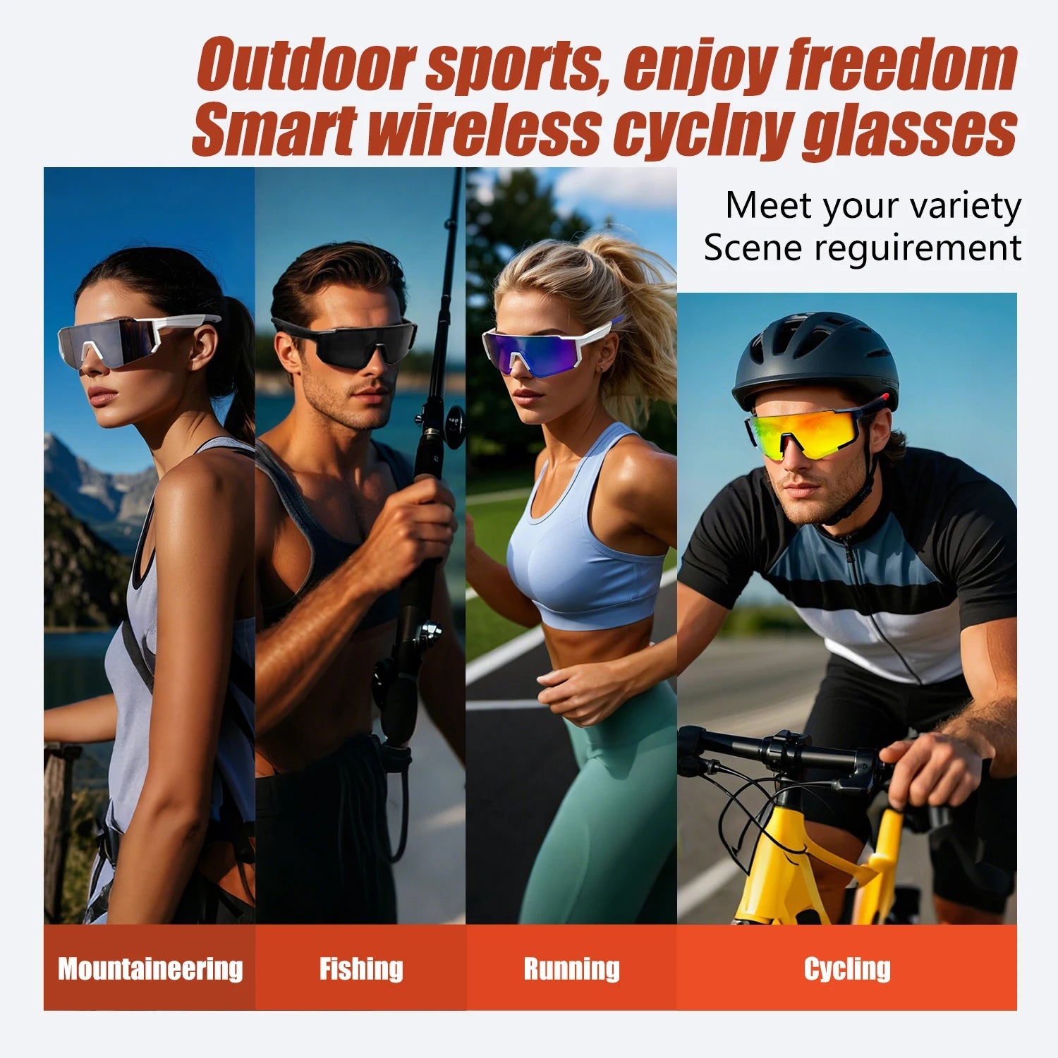 LIGE New Smart Cycling Glasses Men AI Voice Assistant Smart Sunglasses Outdoor Sport Bluetooth Call Music Smart Glasses Women exovai.com