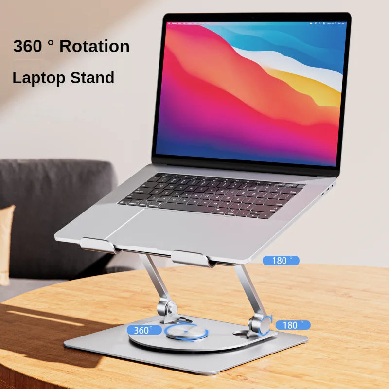 Laptop Stand 360° Rotating Base Foldable Computer Desk Riser  Aluminum Alloy Compatible MacBook Pro/Air Notebook 10- 17.5Inches exovai.com
