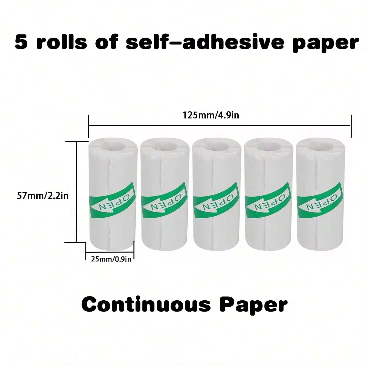 Mini Pocket Printer 5 Rolls Of Self-Adhesive Paper Portable Thermal Printer For Printer Suitable For Home Office Study And Work exovai.com