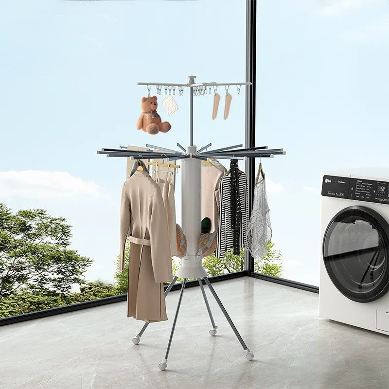 Octopus drying rack, balcony floor-to-ceiling octopus drying rack, household artifact 360 ° rotating, retractable and folding exovai.com