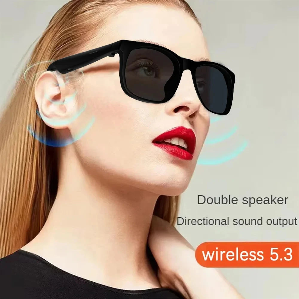 LAXASFIT 2025 New Men's Smart Glasses Women's Bluetooth Glasses Voice Call Control Music UV Polarized Sunglasses exovai.com