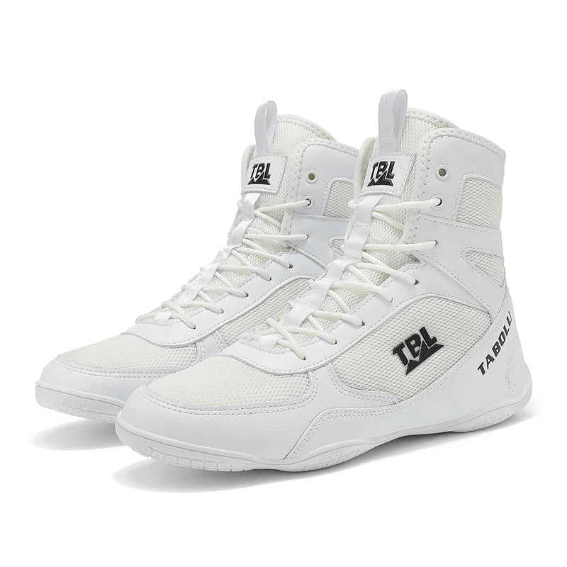 Wrestling shoes male Boxing Shoes Fighting Sanda Strength High Top Shoes light fighting Boots Weightlifting shoe Sneakers exovai.com