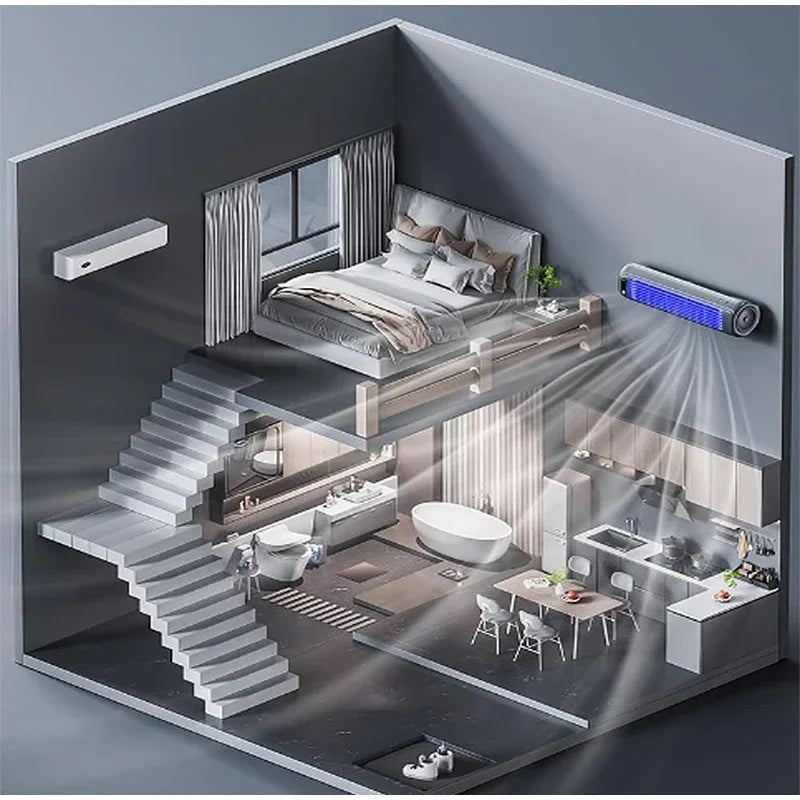 Wall Mounted Air Conditioning Fan Silent Rechargeable Convenient Cooling Electric Fan Home Kitchen Bathroom No Drilling Fan exovai.com
