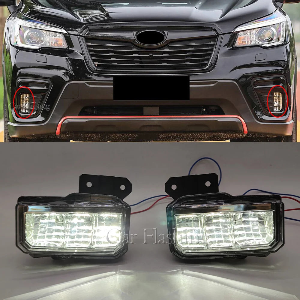 Car Flashing Car LED Fog Light For Subaru Forester SK 2019 2020 2021 Auto Driving Lamp Front Bumper Fog Lamp exovai.com