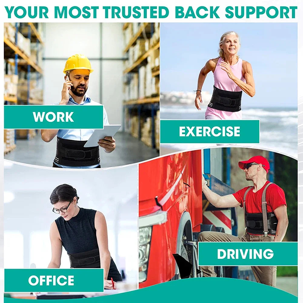 1PCS Back Brace for Heavy Lifting & Workouts – Breathable Lumbar Support Belt with 7 Reinforced Stays & Ergonomic Pad – Lower Ba exovai.com