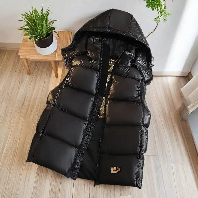 Couples Thickened down Cotton Vest Men's Autumn Winter Cold Resistance Fashion Outerwear Large Size Jacket Shoulder Backless exovai.com