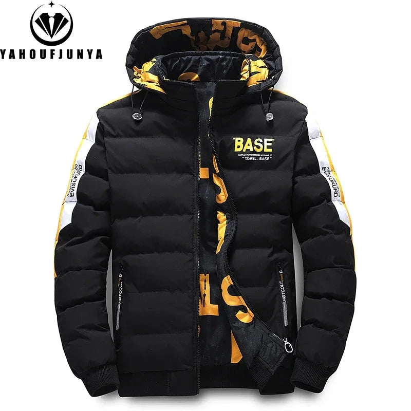 Winter Men Outdoor Windbreak Brand Removable Hooded Jacket Men Windbreak Thick Warm Casual Fashion Parka Jacket Coat Male Hots exovai.com