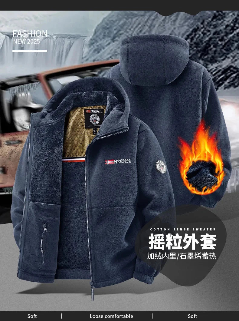 Winter New Fashion Trend Retro Sports Thick Warm Lamb Wool Jacket Men's Casual Loose Comfortable High-Quality Plus Size Jacket exovai.com
