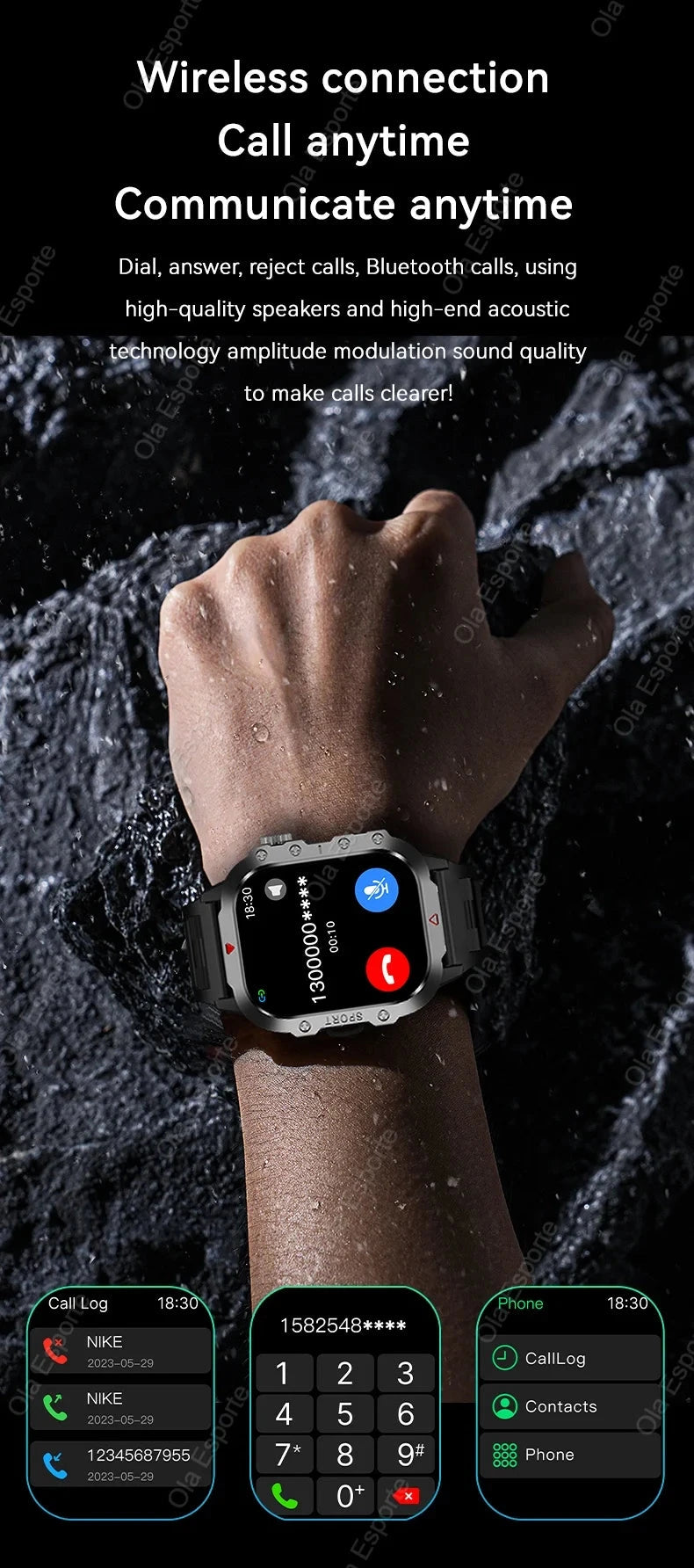 2025 New LED Men's Smartwatch Bluetooth Talking Smartwatch Multi Sport Mode Health Monitor Outdoor Sport Smart Watch For Android exovai.com