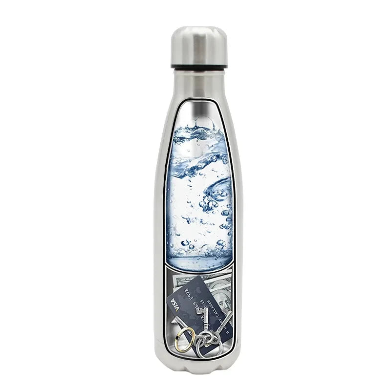 HEE RAK 750ml Secret Hidden Steel Water Bottle Compartment Stash Spot Can Hidding Storage for Cards Keys Cash Safe Money Box exovai.com