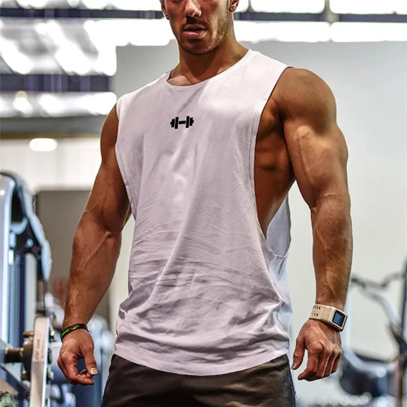 Summer Open Sides Cut Off Gym Clothing Fitness Mens Sleeveless T-shirts Dropped Armholes Bodybuilding Tank Tops Workout Vest exovai.com