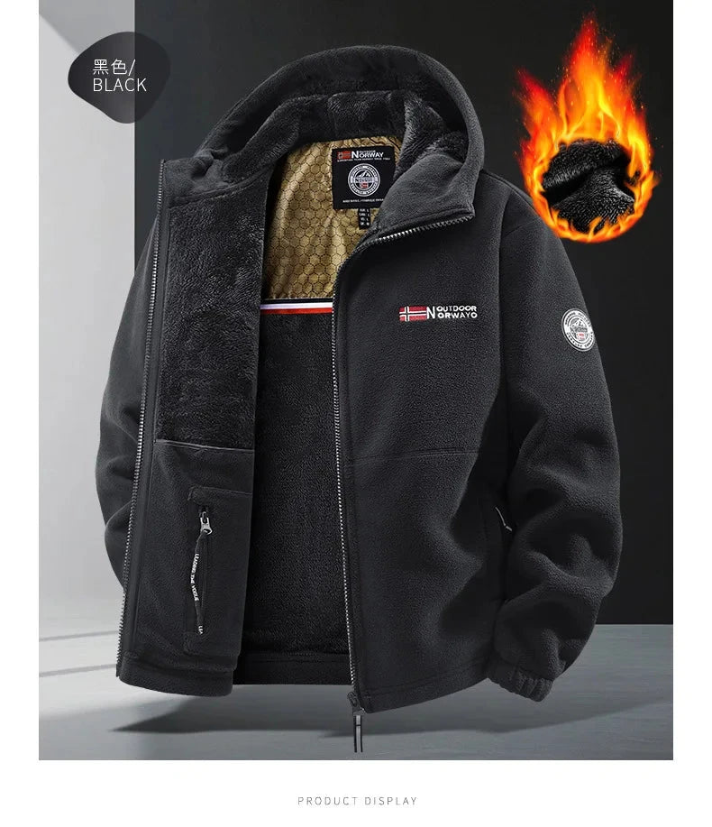 Winter New Fashion Trend Retro Sports Thick Warm Lamb Wool Jacket Men's Casual Loose Comfortable High-Quality Plus Size Jacket exovai.com