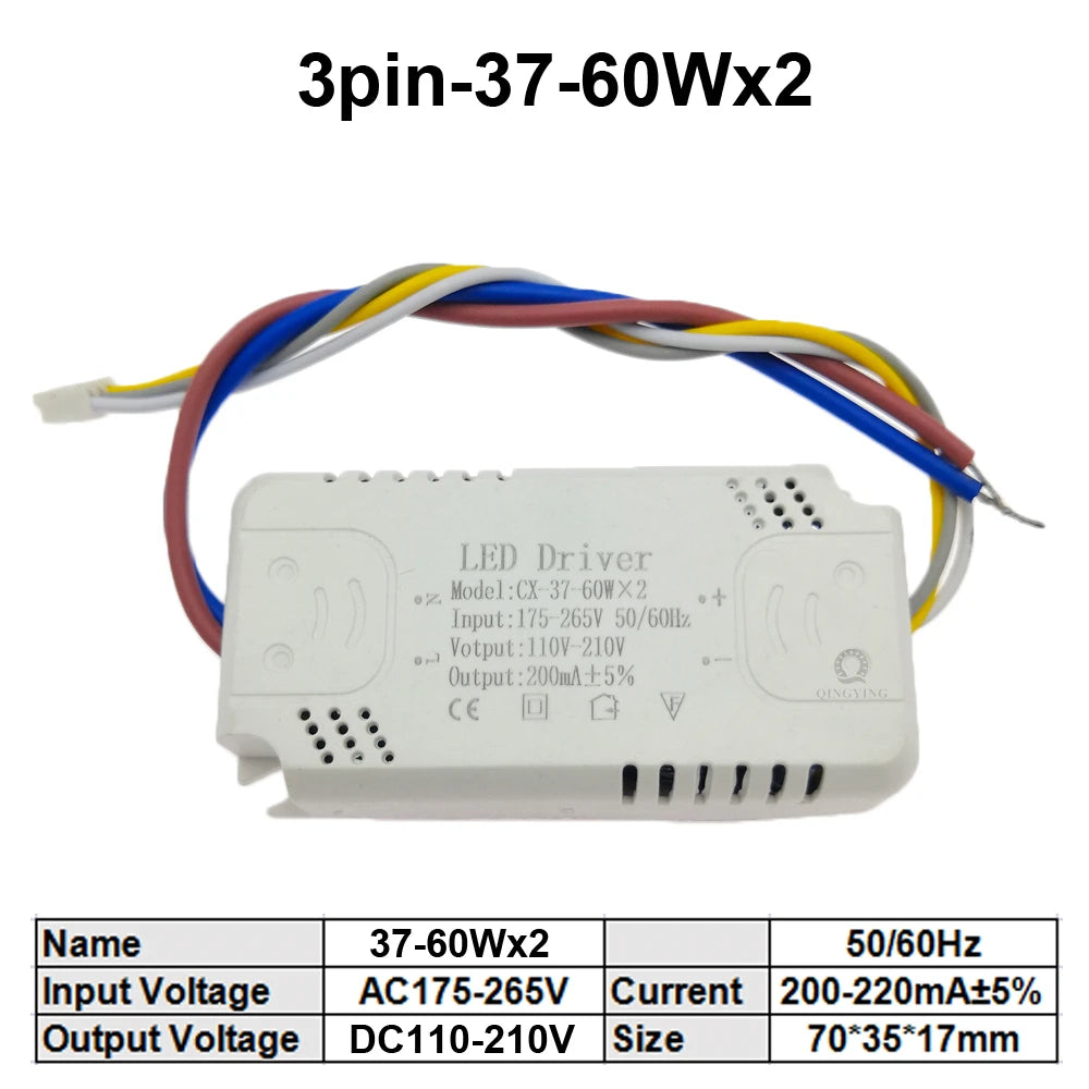 8W-160W LED Driver 3 color Adapter For LED Lighting AC220V Non-Isolating Transformer For Ceiling Light Chandelier Replacement exovai.com