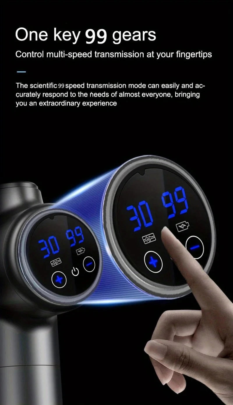 99 Level Massage Gun Fascia Deep Muscle Relax Body Neck Massager Electric Fitness Equipment Noise Reduction Male Female exovai.com