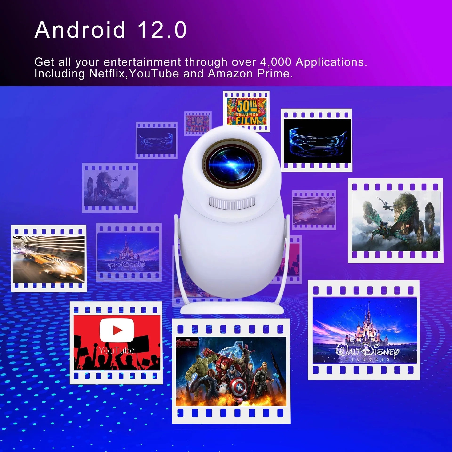Xiaomi HD Mini Projector 4K Wifi6 Android 12 300 ANSI Dual Home BT5.0 1280*720P Portable Cinema Video Movie Player Home Theater exovai.com