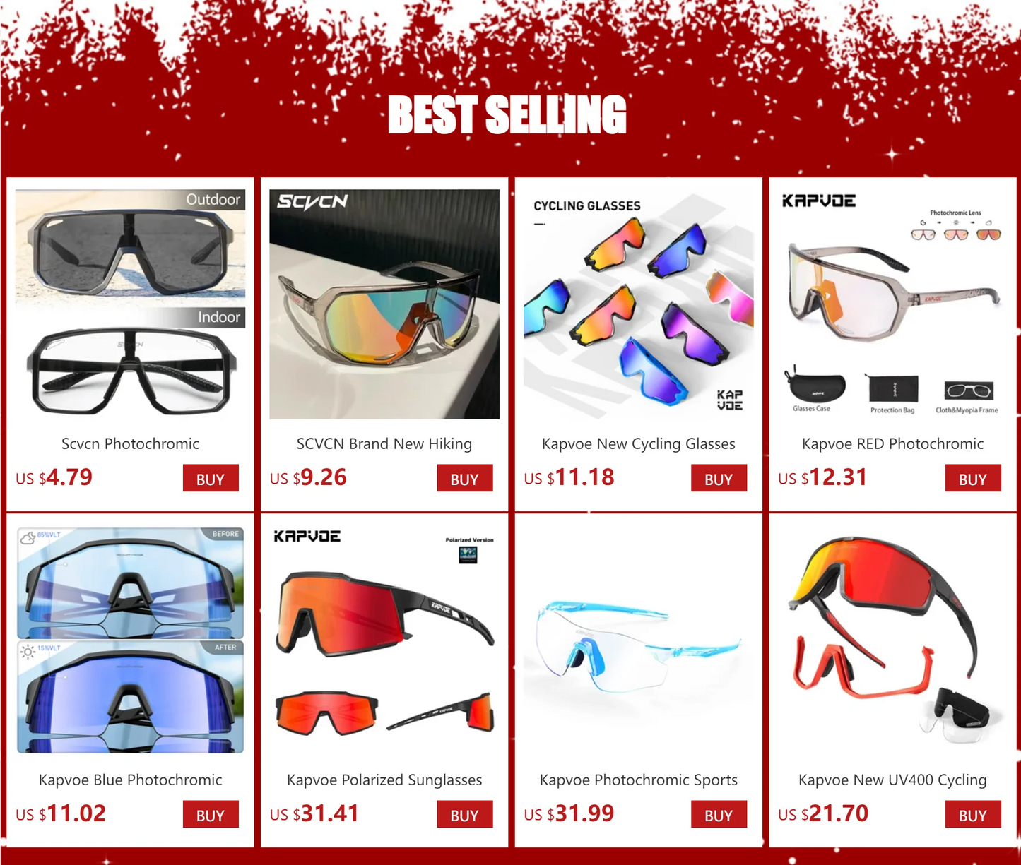 SCVCN Cycling Glasses Bike Mountain Bicycle Hiking Camping Golf UV400 Sunglasses Sport Protection Glasses for Men Women Baseball exovai.com