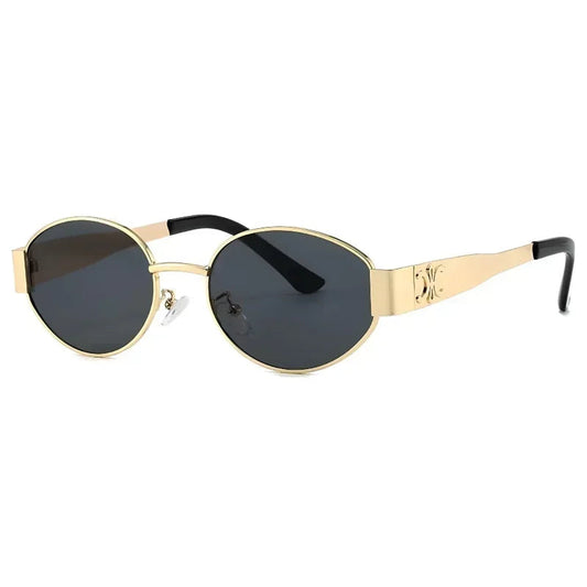 Luxury brand metal sunglasses for men and women unisex designer fashion sun glasses Oval unisex Stylish Eyewear shades UV400 exovai.com