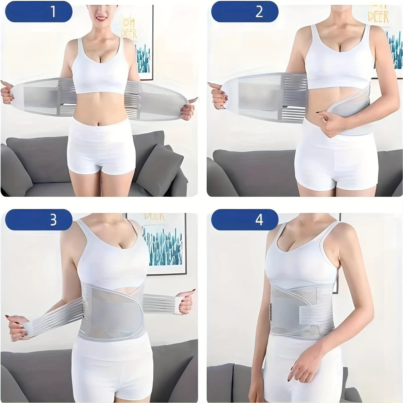 Breathable Lumbar Support Belt With 5 Reinforced Support Plates,Adjustable Back Brace Waist Trainer For HerniatedDisc Protection exovai.com