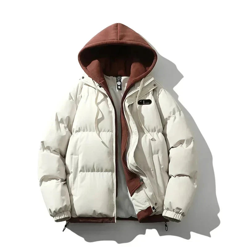 2024 Autumn and Winter Warm Jacket Casual Fashion 2-in-1 Hooded Windproof Bicycle Cotton Coat Simple Couple Outdoor Windbreaker exovai.com