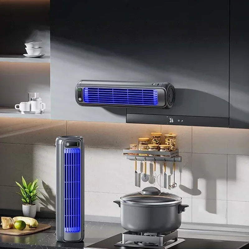 Wall Mounted Air Conditioning Fan Silent Rechargeable Convenient Cooling Electric Fan Home Kitchen Bathroom No Drilling Fan exovai.com