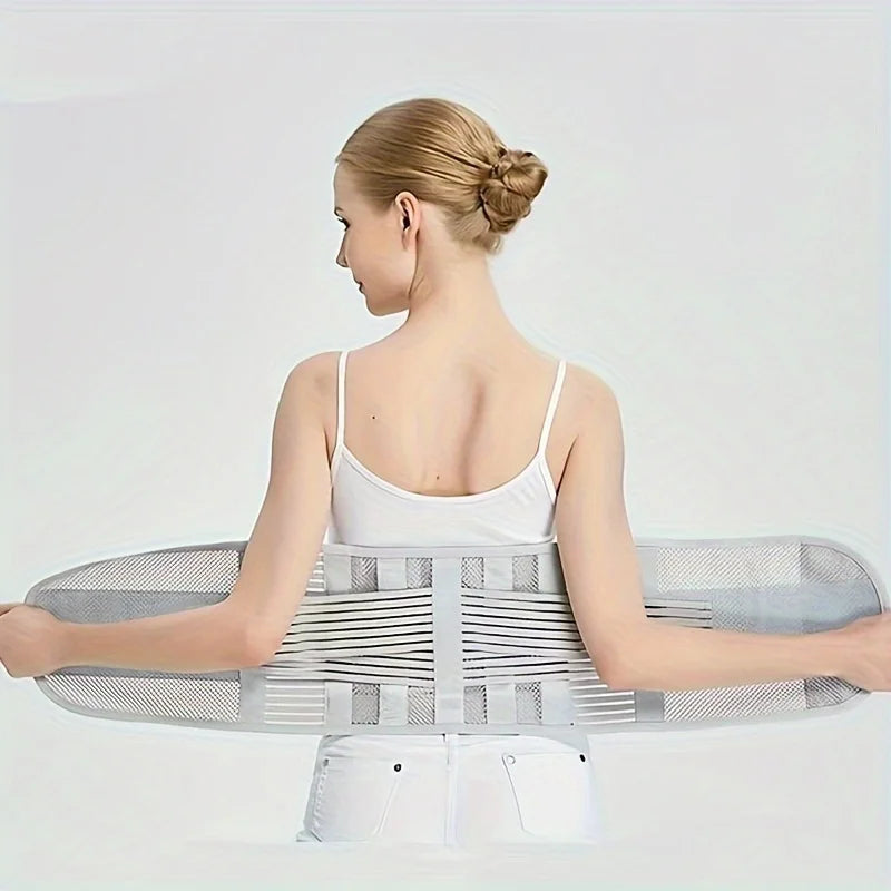 Breathable Lumbar Support Belt With 5 Reinforced Support Plates,Adjustable Back Brace Waist Trainer For HerniatedDisc Protection exovai.com