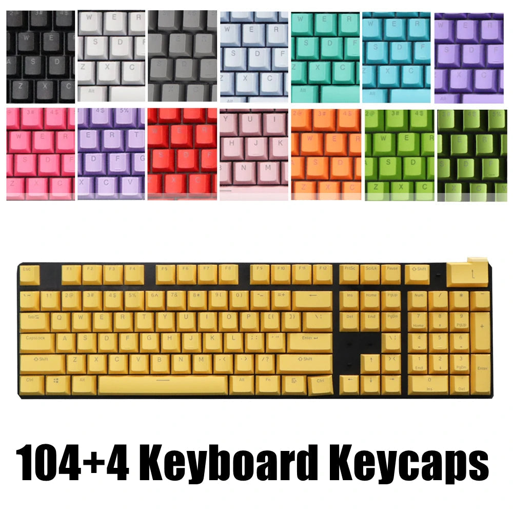 104pcs PBT/ABS Translucent Keycaps OEM Profile For Mechanical Keyboard Double-shot Backlit Universal Replacement Key Cap Set exovai.com