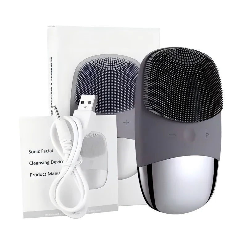 3 in 1 Electric Waterproof Silicone Facial Cleansing Brush Face Scrubber Massager for Cleanning Remove Blackhead Exfoliating exovai.com