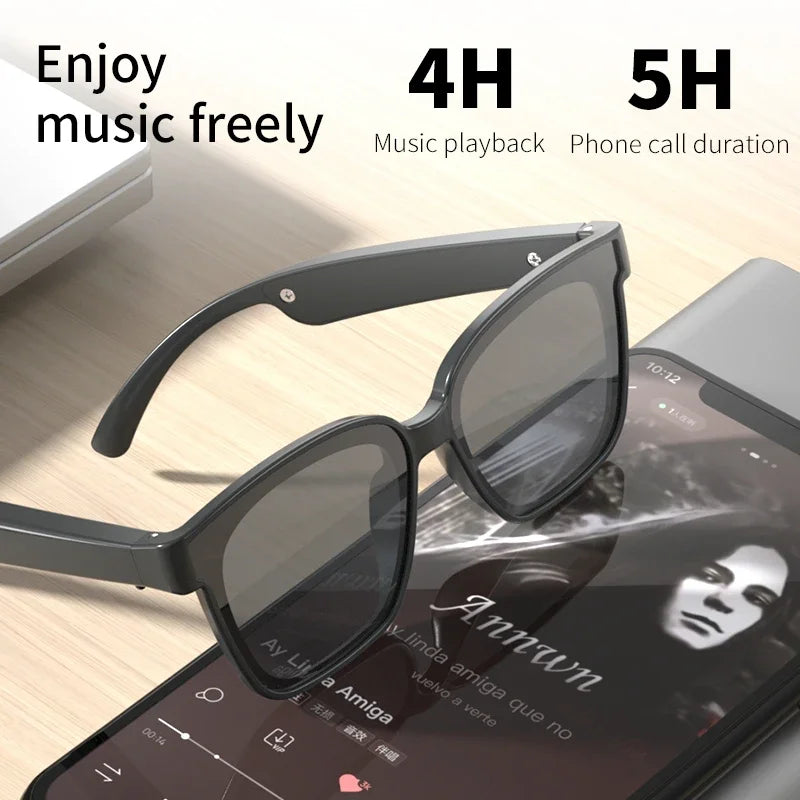 Wireless Bluetooth Smart Glasses multifunctional Voice Assistant Listen Music Navigation Glasses  Calls Eyeglass Sunglasses exovai.com