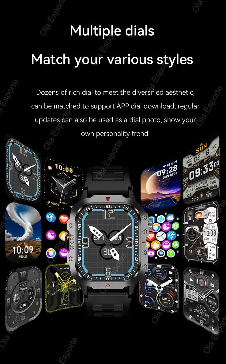 2025 New LED Men's Smartwatch Bluetooth Talking Smartwatch Multi Sport Mode Health Monitor Outdoor Sport Smart Watch For Android exovai.com