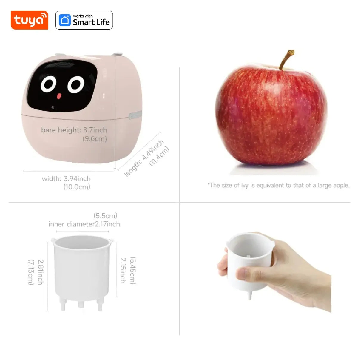 Tuya Ivy Smart Planter,Endless Fun Over 49 Rich Expressions,7 smart sensors,AI Chips Make Raising Plants Easy and Fun exovai.com