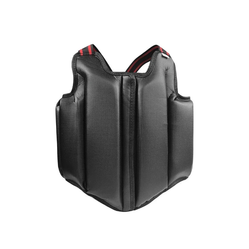 Sanda Chest Guard Taekwondo Karate PU Leather Open Chest Protector Training Competition Protective Gear Black Chest Guard Unisex exovai.com