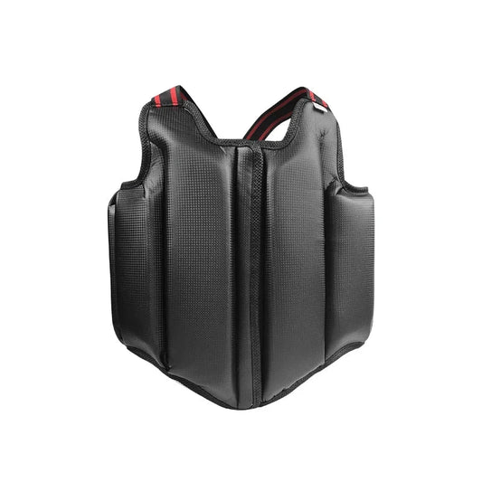 Sanda Chest Guard Taekwondo Karate PU Leather Open Chest Protector Training Competition Protective Gear Black Chest Guard Unisex exovai.com