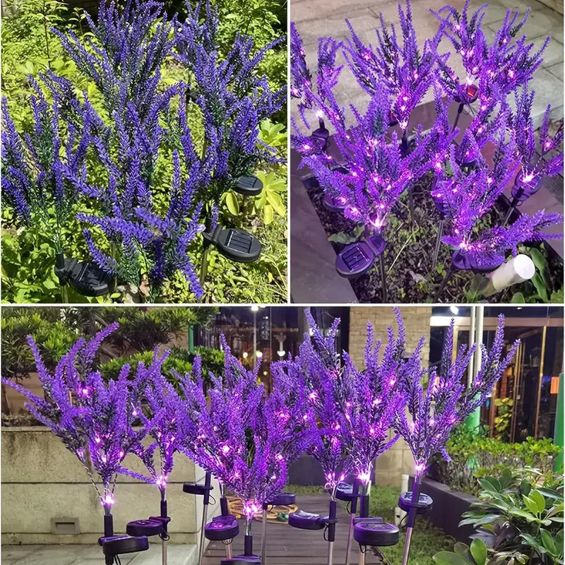 Solar Powered LED Lights Outdoor Lawn Garden Decor Halloween Christmas Festive Atmosphere Lavender Lawn Waterproof Landscape exovai.com