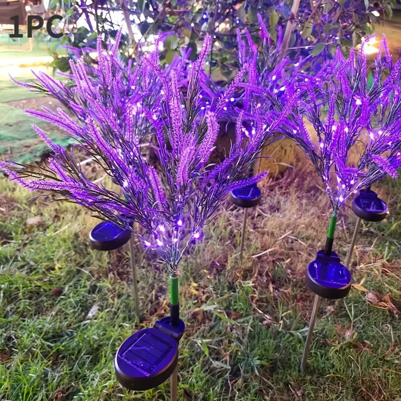 Solar Powered LED Lights Outdoor Lawn Garden Decor Halloween Christmas Festive Atmosphere Lavender Lawn Waterproof Landscape exovai.com
