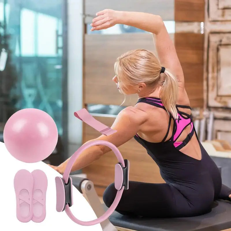 Pilates Ring And Ball Set Pilates Equipment Set Fitness Equipment With Resistance Band Portable Workout Tool For Home Gym Studio exovai.com