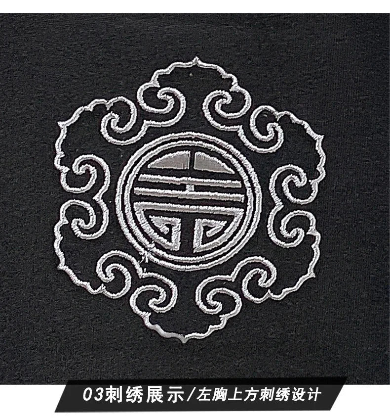 Summer Men T Shirt Harajuku Dragon Embroidery T Shirt Chinese Vintage Tees Tops Cotton Short Sleeve Casual Streetwear 09s Youth exovai.com