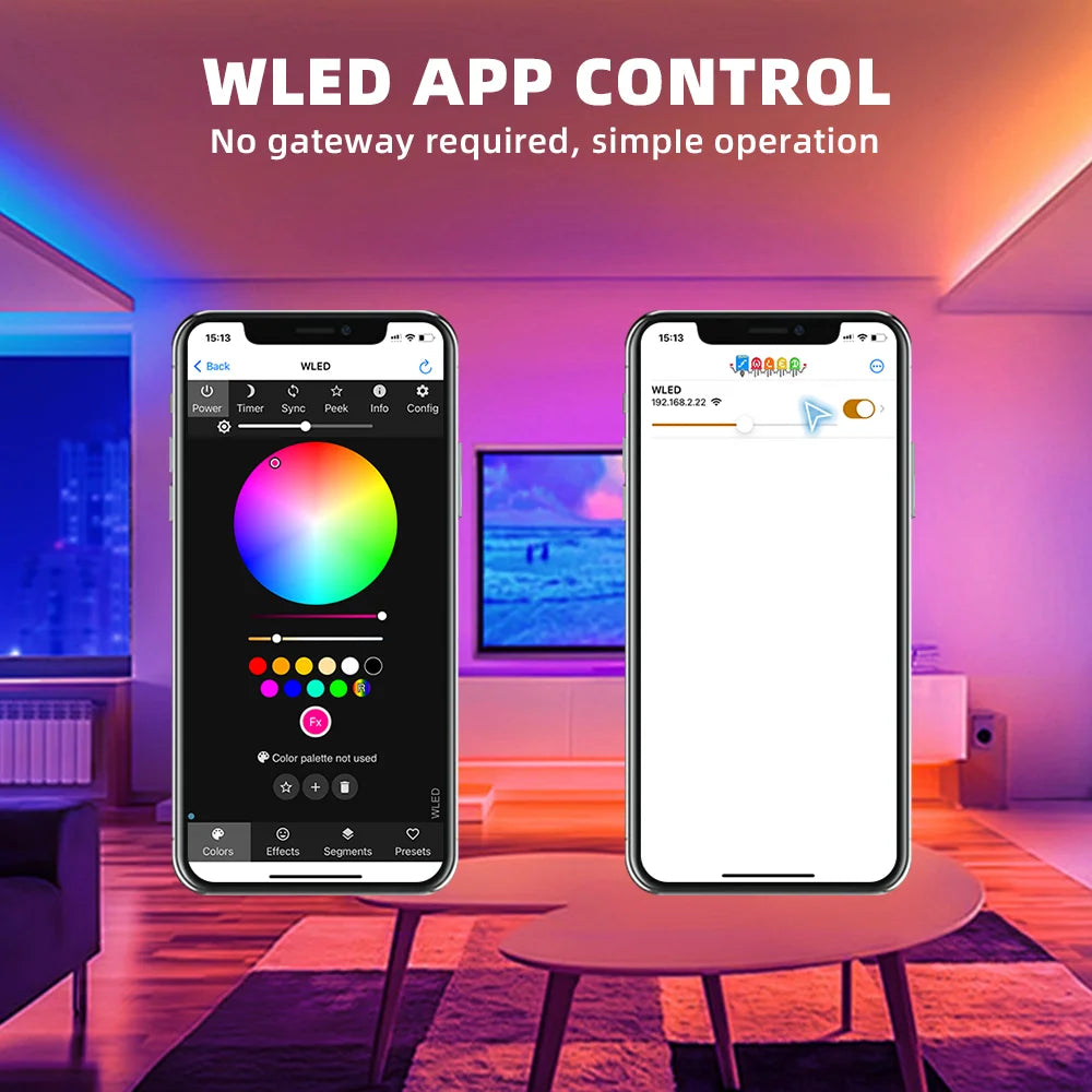ESP8266 WLED LED Controller Smart Dimmer DC12V 800IC Segmented Color Funtion For DIY WS2811 WS2812B SK6812 SM16703P Strip Lights exovai.com
