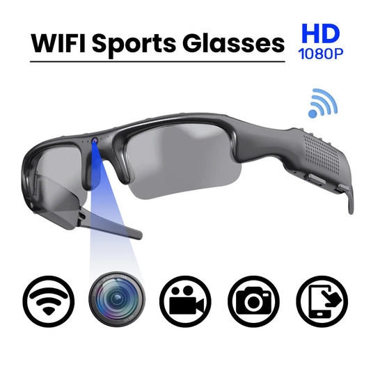 Smart Camera Glasses Video Sunglasses WiFi 1080P HD Video Recording Camera Glasses for Car Cycling Driving Hiking Fishing exovai.com