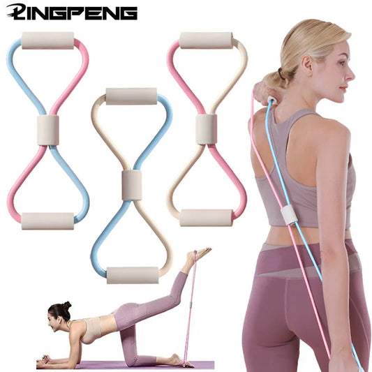 Yoga Resistance Bands Elastic Band Sports Exercise Puller 8-shaped Chest Expander for Body Building Home Gym Fitness Equipment exovai.com