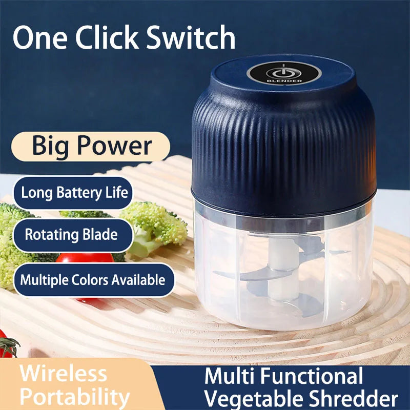 250ml Mini Wireless USB Rechargeable Electric Vegetable Chopper Garlic Crusher Food Chopper for Kitchen Gadgets for Garlic exovai.com