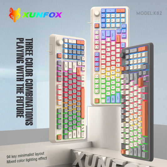 K82 Gaming Gaming Keyboard Glows Wired USB Desktop PC/Notebook Available 19-key punchless knob to adjust volume exovai.com