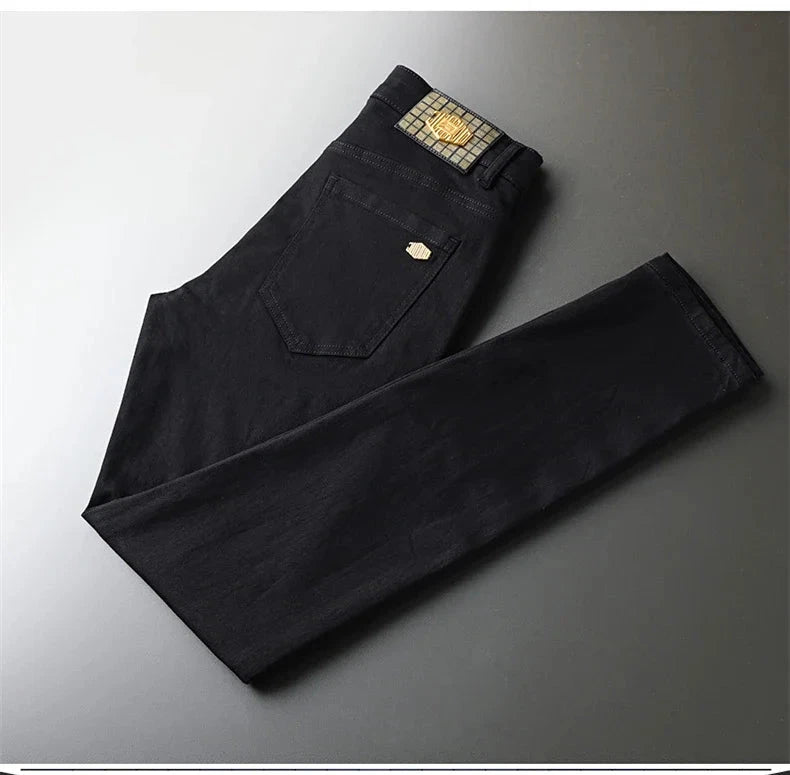 New Men'S Jeans Fashion Casual Slim Fit Version Elastic Blue High Quality Design Business Party Straight Tall Denim Pants exovai.com