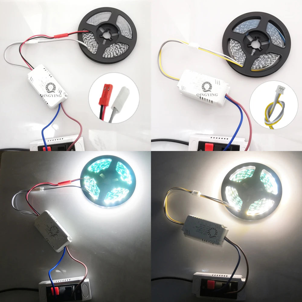 8W-160W LED Driver 3 color Adapter For LED Lighting AC220V Non-Isolating Transformer For Ceiling Light Chandelier Replacement exovai.com