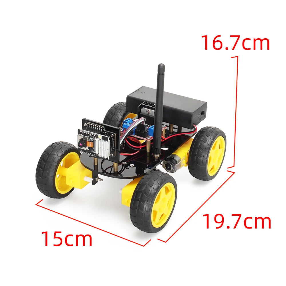 4WD Smart Robot Car ESP32 Camera Wifi Automation Kit For Arduino Programming ESP Robot with Antenna Learning Complete Coding Kit exovai.com