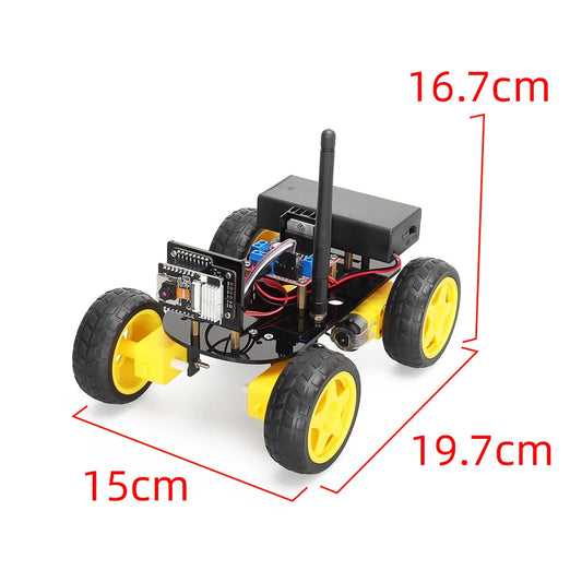 4WD Smart Robot Car ESP32 Camera Wifi Automation Kit For Arduino Programming ESP Robot with Antenna Learning Complete Coding Kit exovai.com