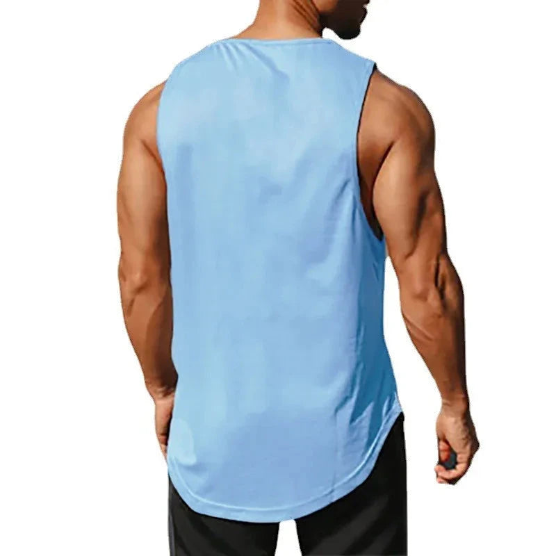 Summer Men's Gym Tank Top Fitness Training Clothing Quick-drying Loose Bodybuilding Sleeveless Shirt Men Fashion Basketball Vest exovai.com